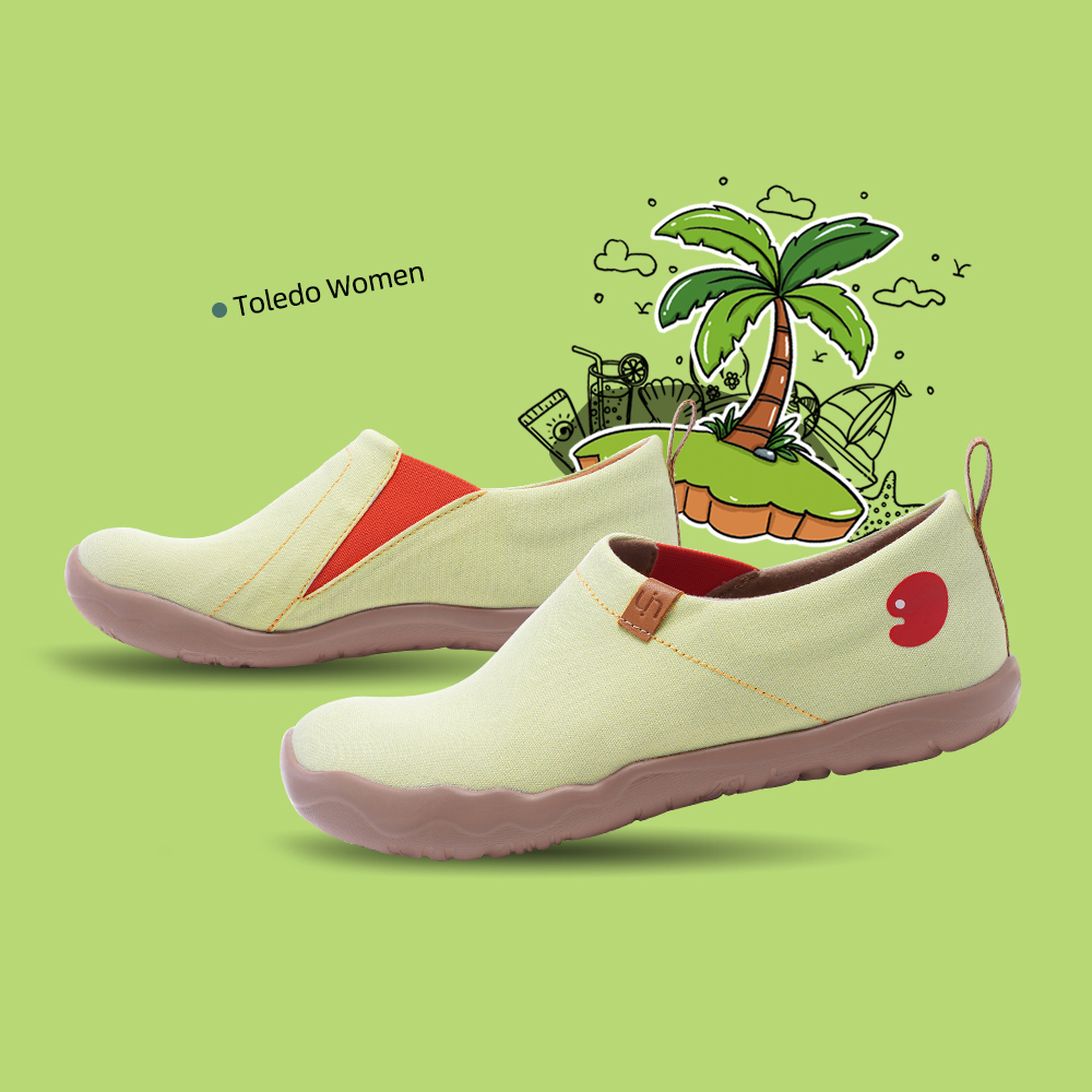 【 Uin 】西班牙原創設計 | 托萊多( 淺綠) 女鞋 彩繪鞋 休閒鞋 懶人鞋