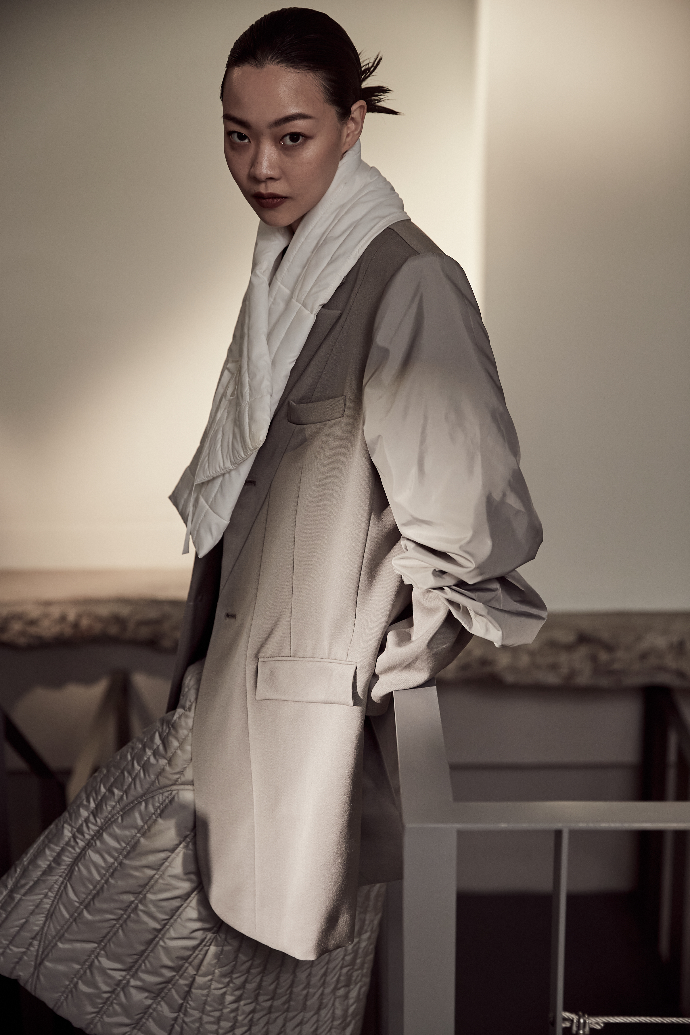 兩層袖設計西裝外套