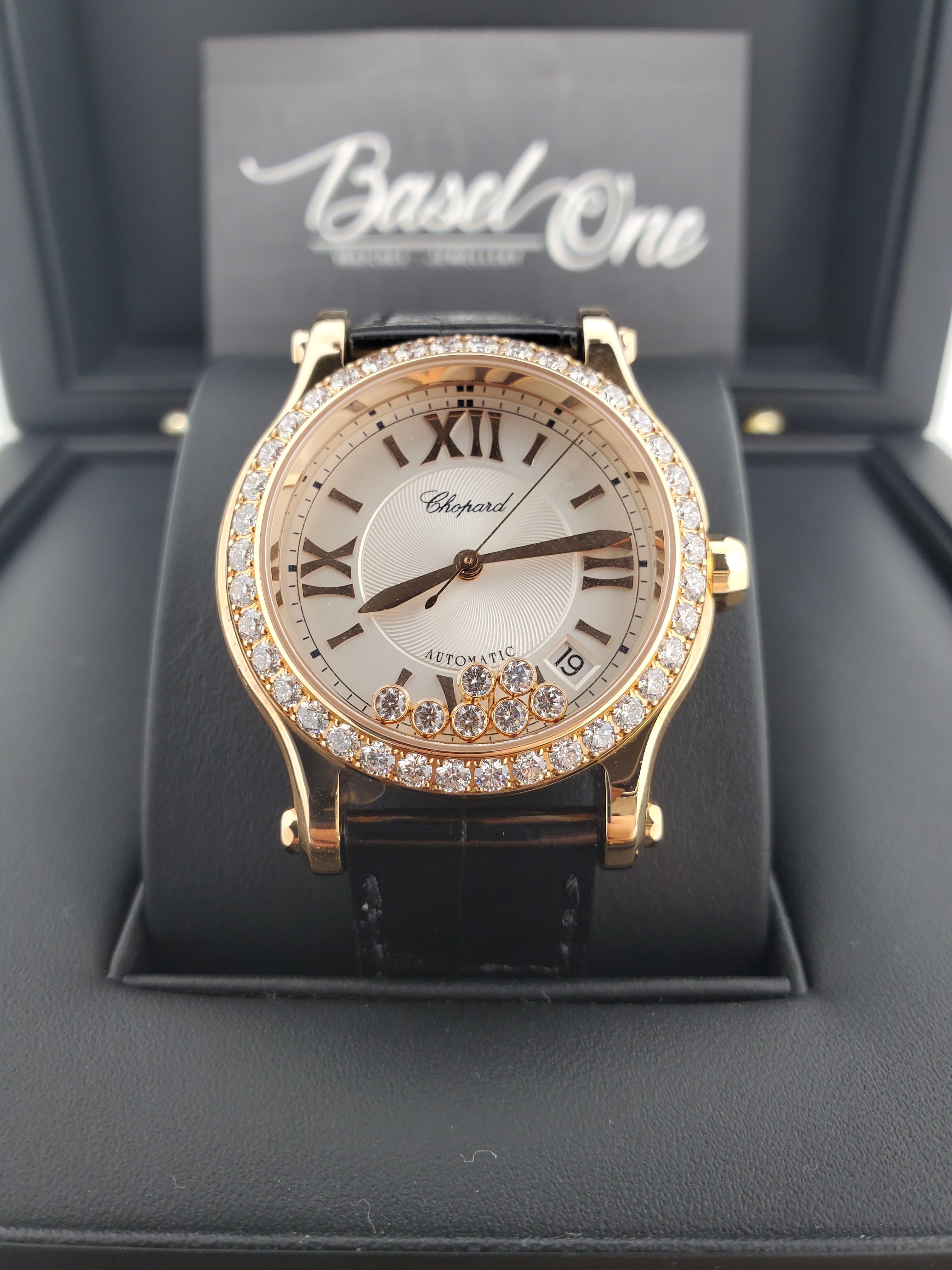 BRAND NEW CHOPARD 274808-5003 WHITE DIAL HAPPY SPORT ROSE GOLD 36 MM