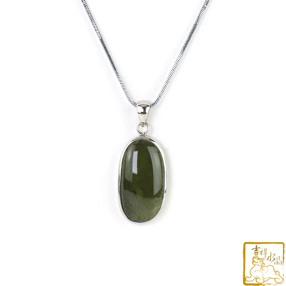 捷克綠玻隕石-捷克隕石橢圓墜 5.8g 消除負能量