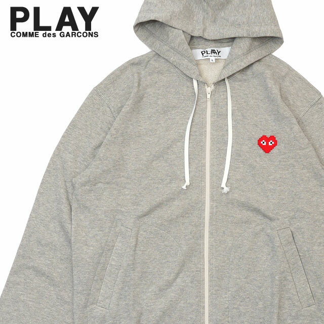CDG PLAY x  INVADER 數碼愛心 灰色 連帽外套