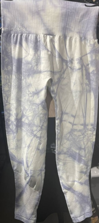 [S] DKNY TIE-DYE HIGH WAISTED SEAMLESS LEGGING, PURPLE, DP1P2335-PBU (SD189)