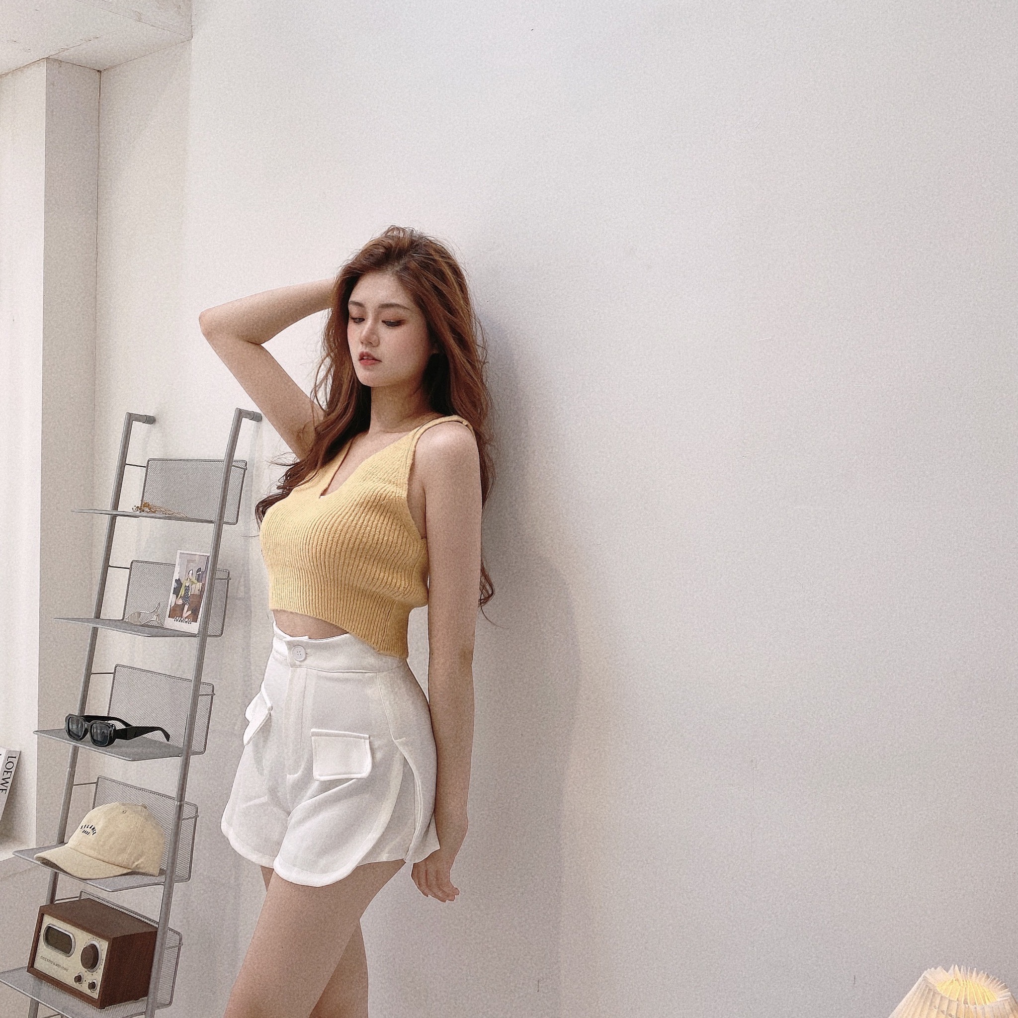 V領糖果色短版針織背心/三色【C02292001】