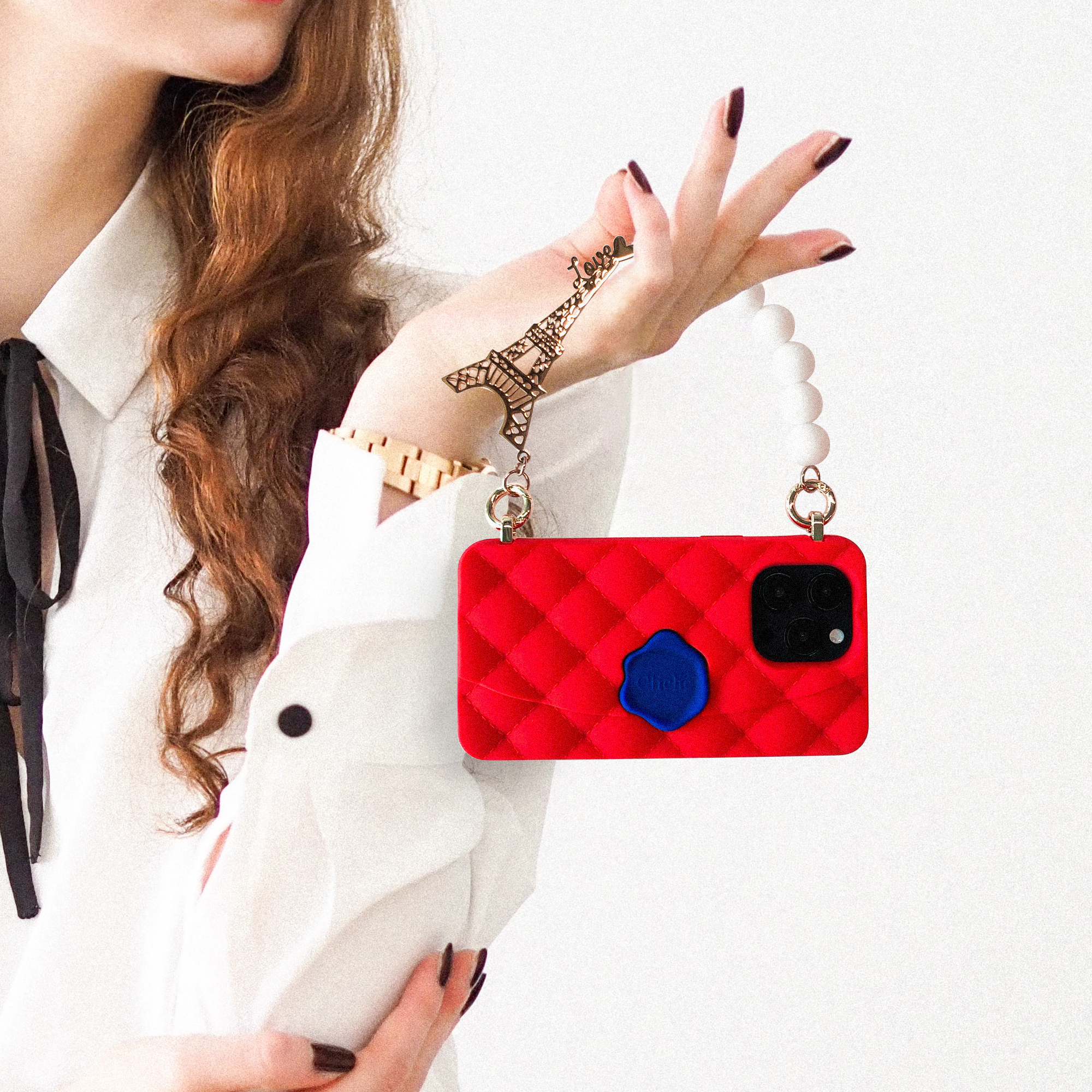 Candies iPhone 14 Pro - 經典小香風晚宴包(巴黎-紅)