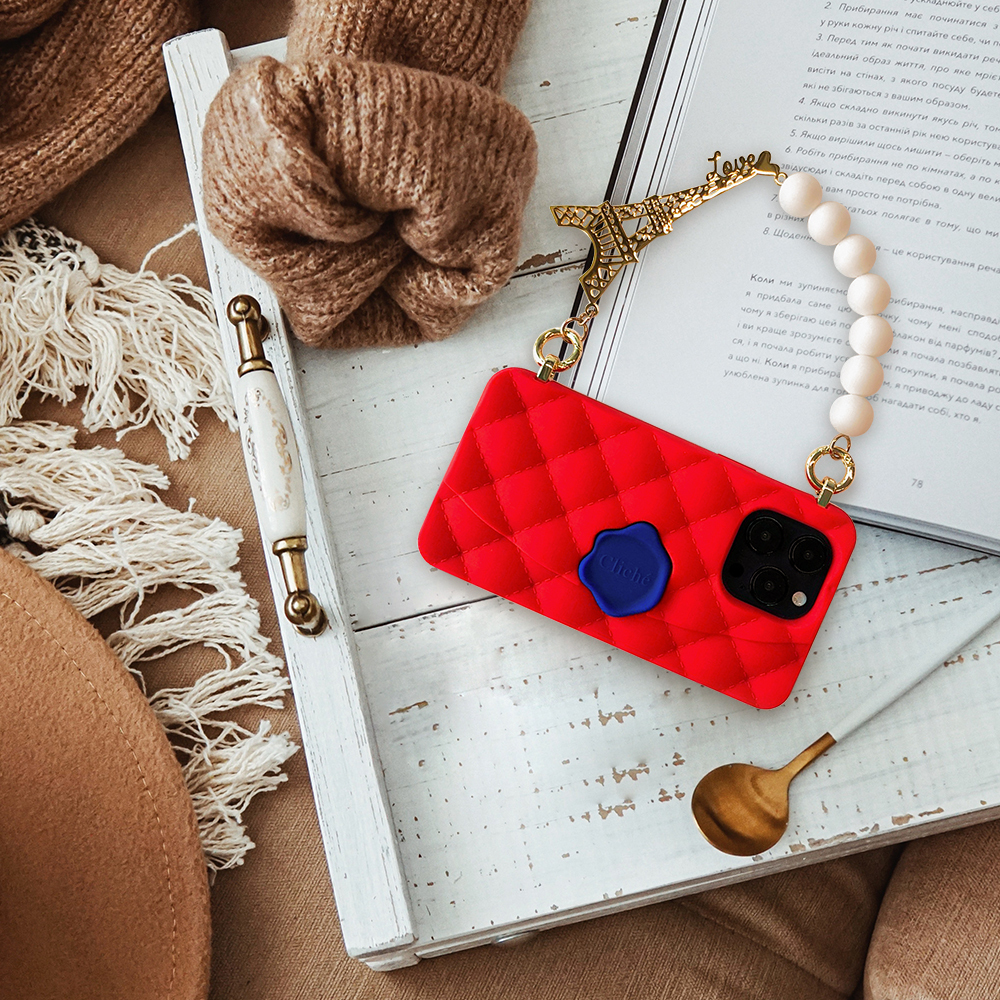 Candies iPhone 14 Pro Max - 經典小香風晚宴包(巴黎-紅)