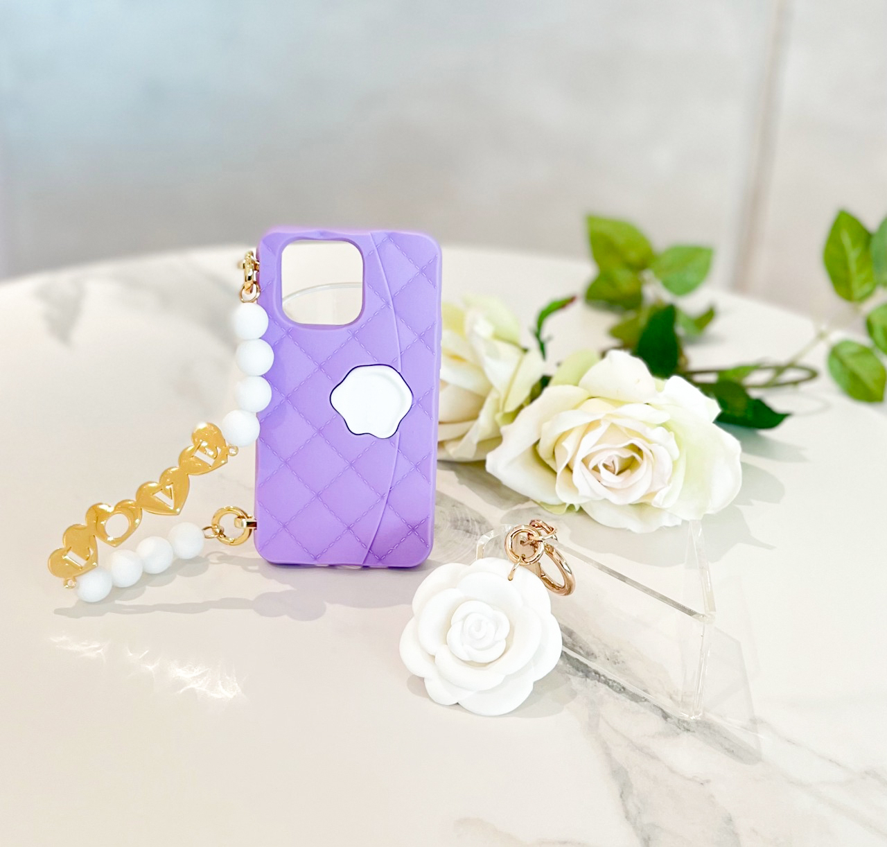 Candies iPhone 14 Pro - 經典小香風晚宴包(Love-紫)