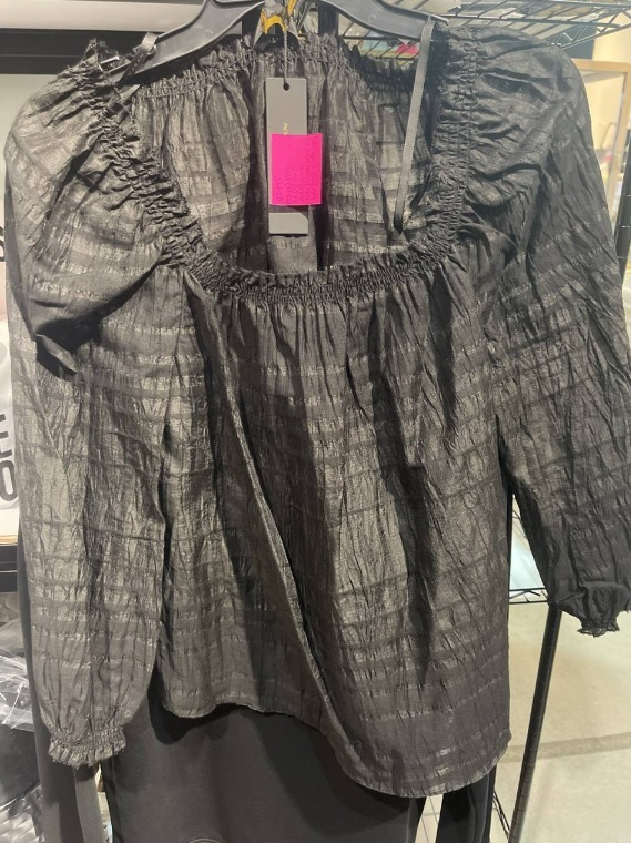 [S] DKNY CONVERTIBLE NECKLINE TOP,BLACK, D1EACR1C-BLK (SD195)