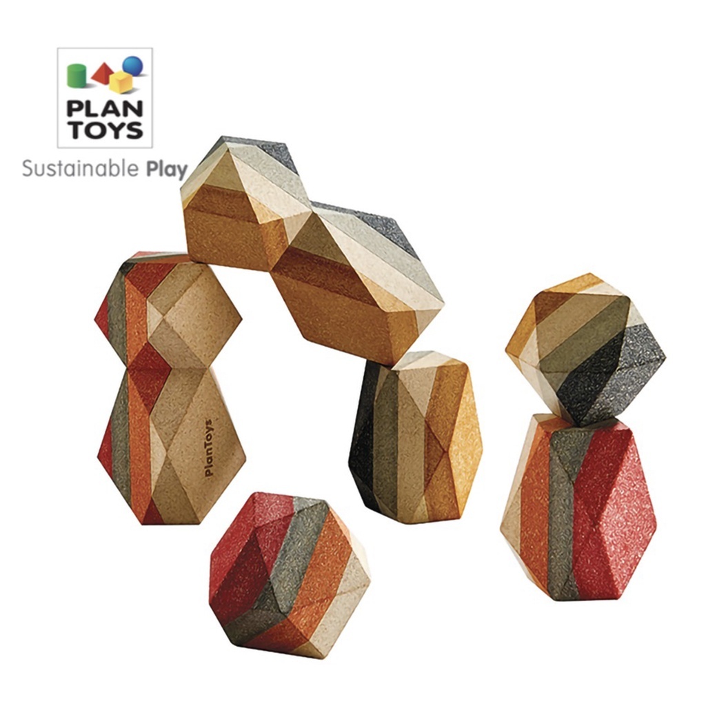 【樂森藥局】泰國 Plantoys 幾何堆疊魔法石 3歲以上 橡木 環保木製安全玩具