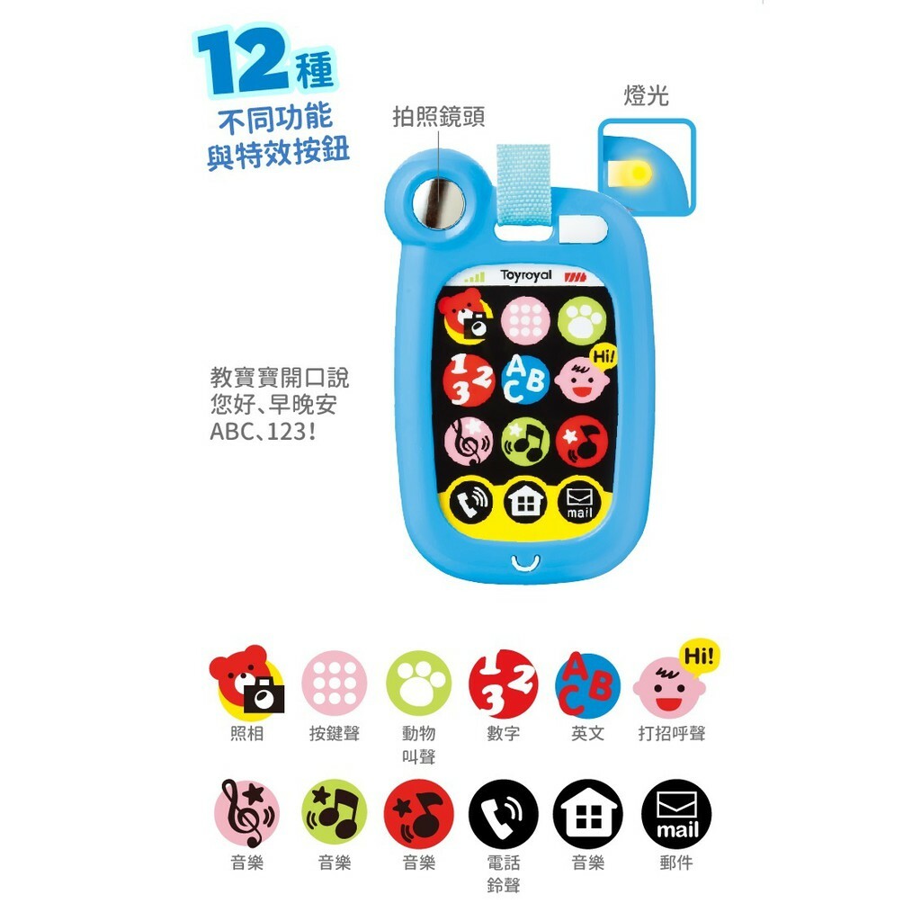 【樂森藥局】日本 樂雅玩具 Toyroyal 電子學習按鍵盤 藍 紅 學習 按鍵 6個月起
