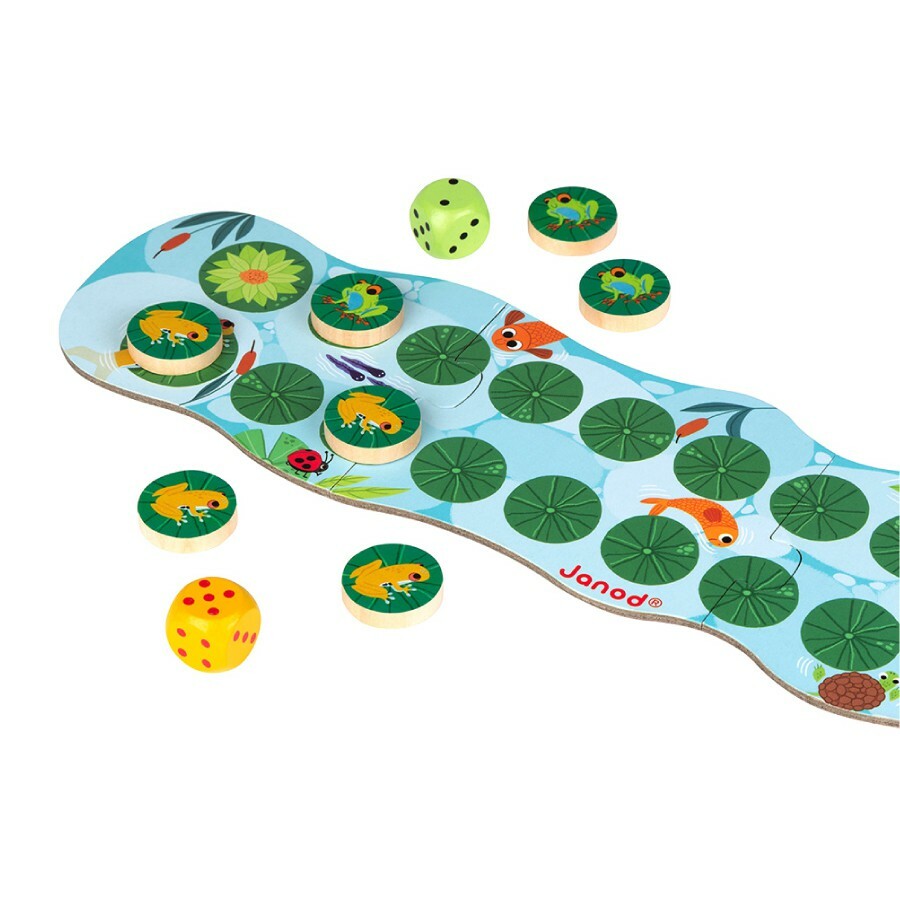 【樂森藥局】法國Janod 蛙蛙競速桌遊 合家歡 學習數數 策略能力 計數能力 溝通能力