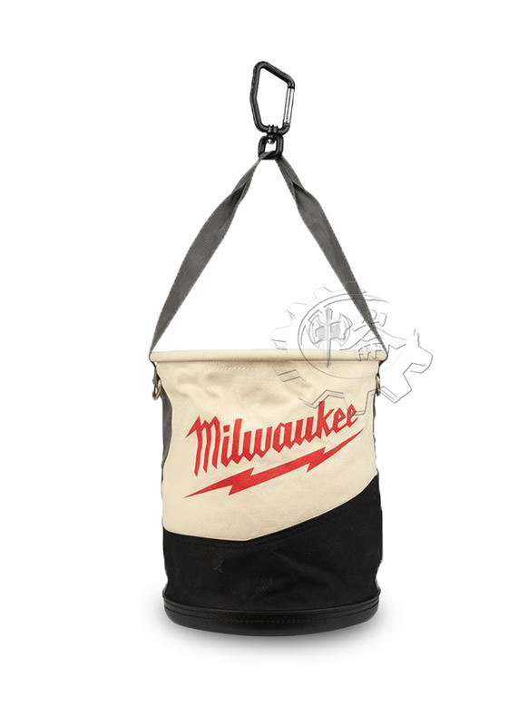 ＊中崙五金【缺貨中】(來電/店優惠價) 美沃奇 米白帆布圓筒收納工具 48-22-8270 工作袋 收納袋