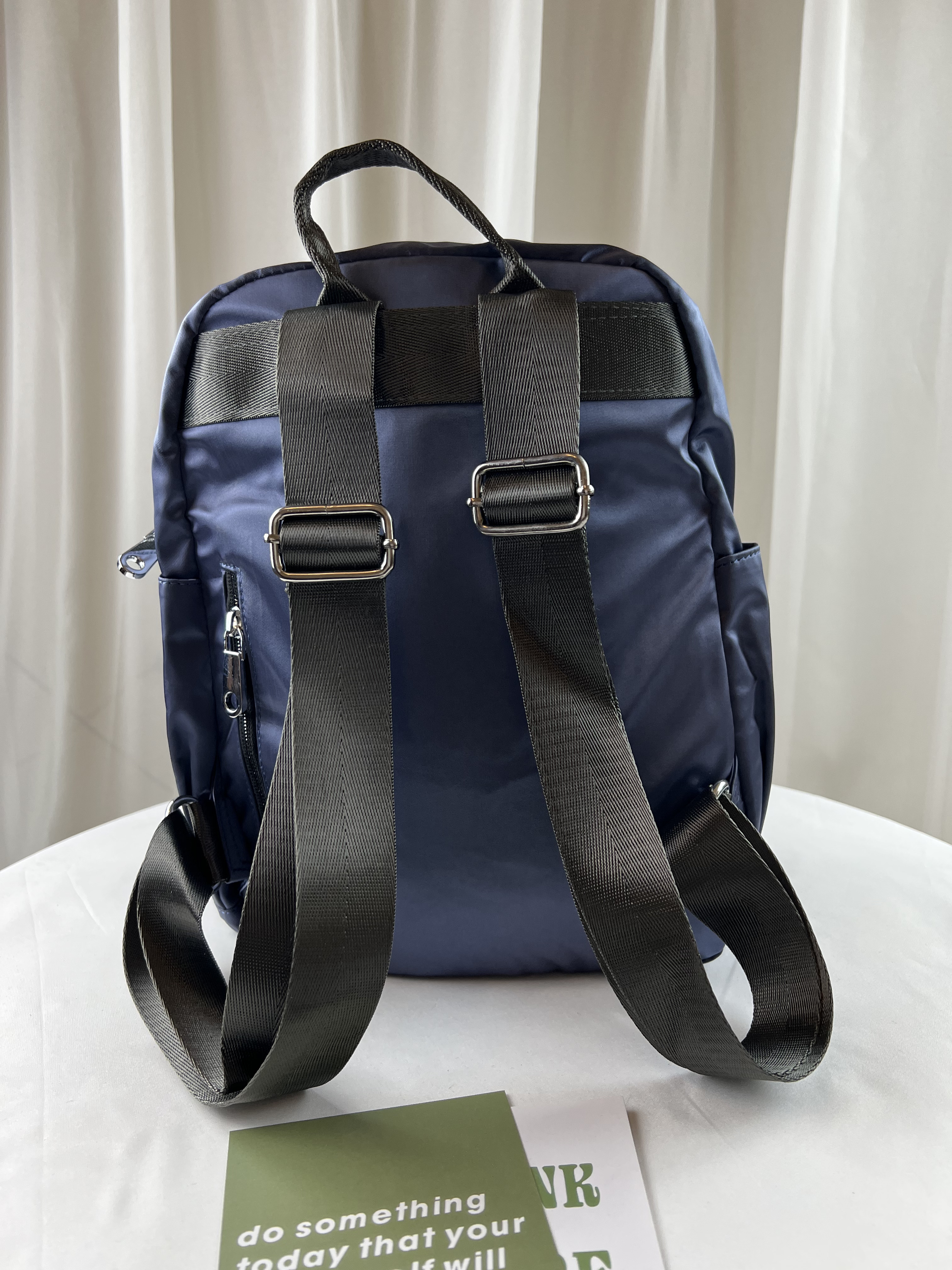 經典藍 素面尼龍防潑水後背包 #SM-517