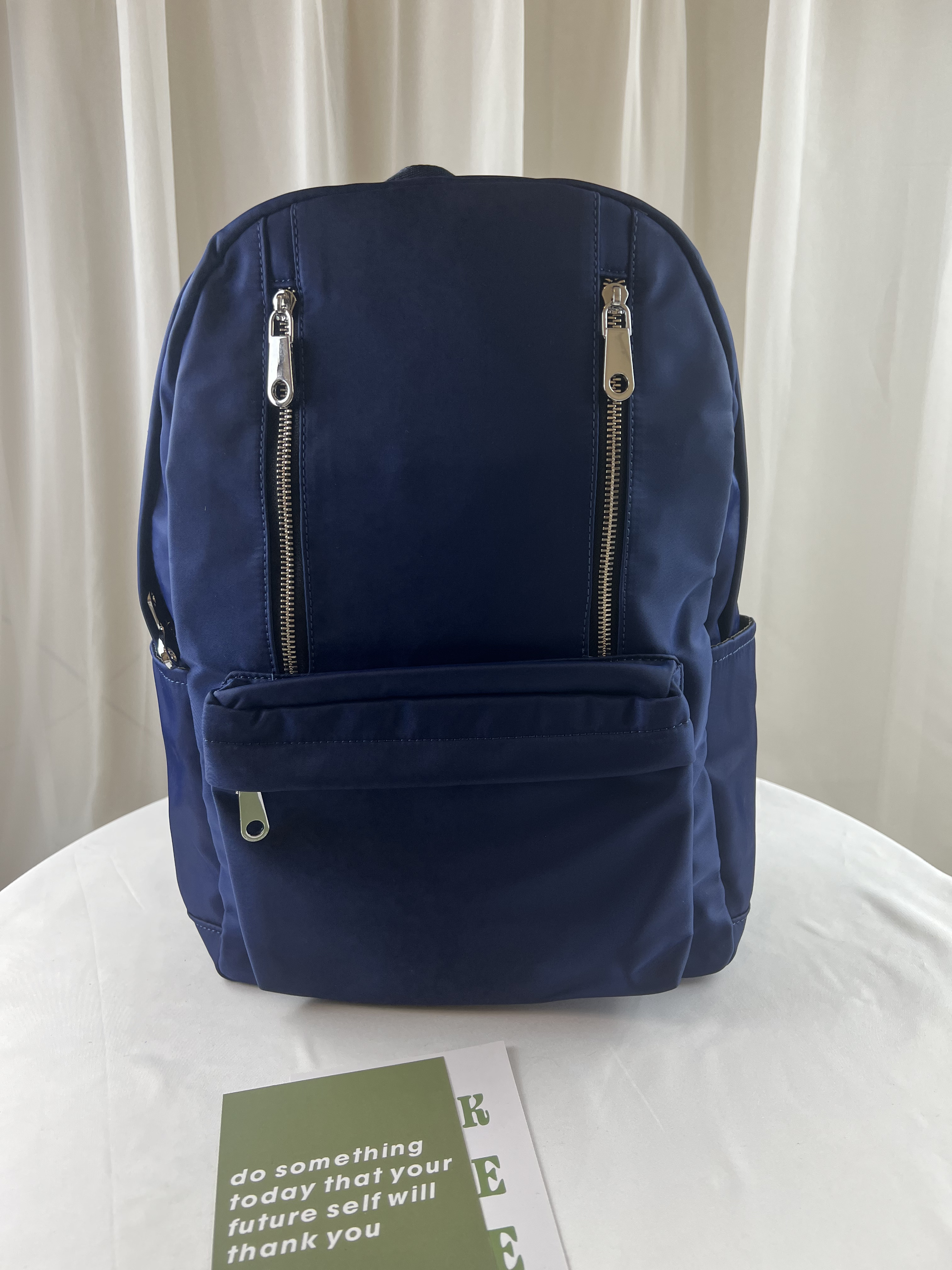 經典藍 素面尼龍防潑水後背包 #SM-1055