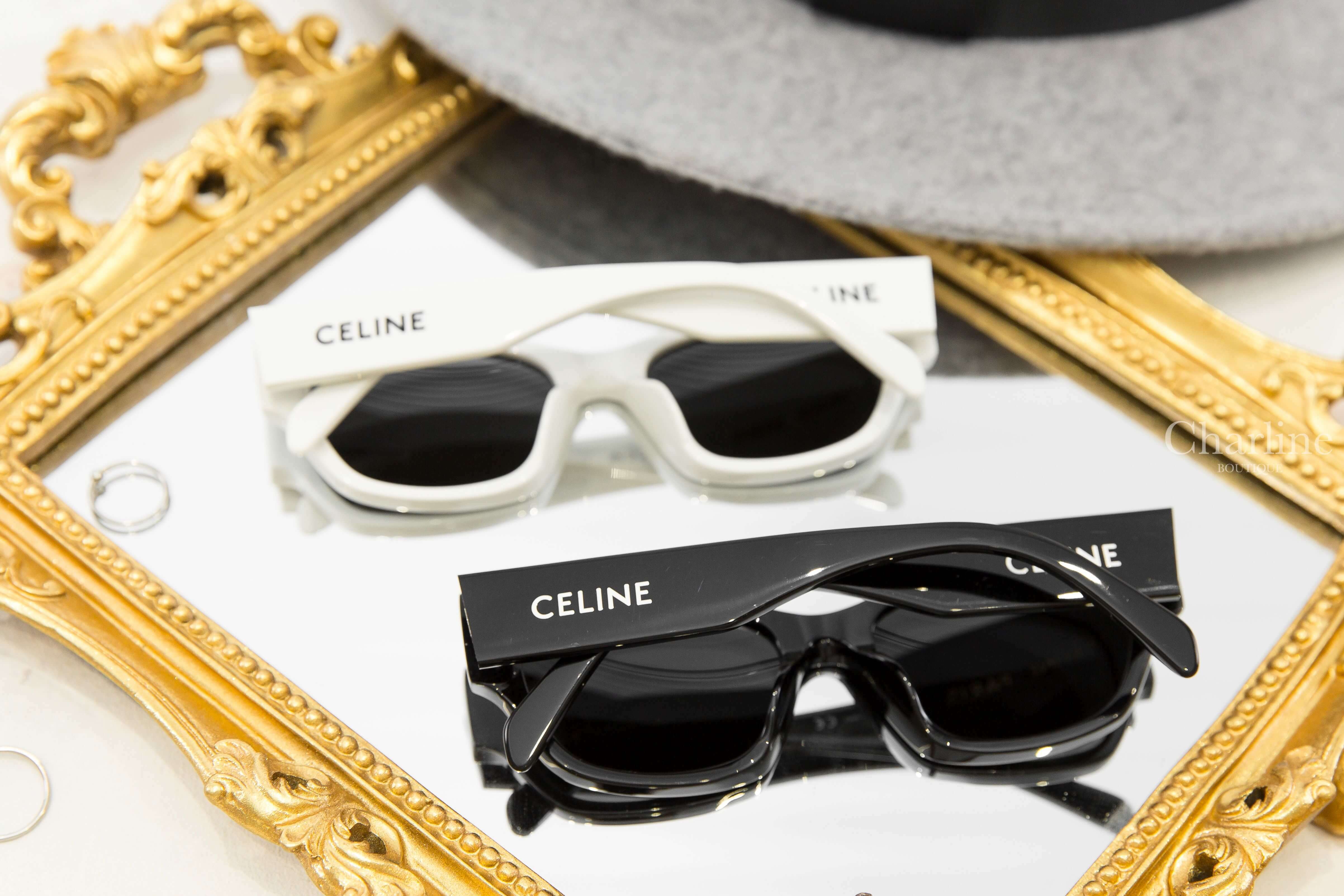 Celine 白色黑字貓眼形狀太陽眼鏡,Celine 黑色白字貓眼形狀太陽眼鏡-Charline Boutique 精品代購