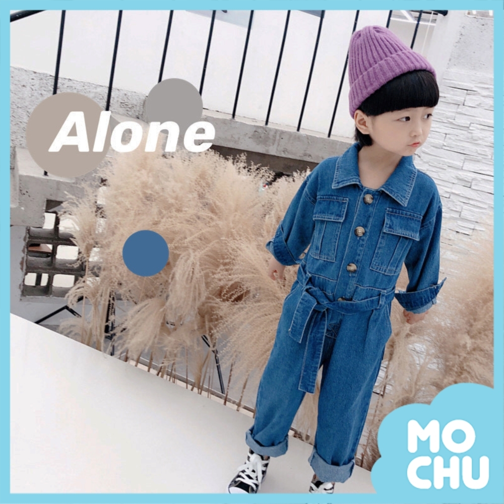 綁帶牛仔連體衣(兩色)