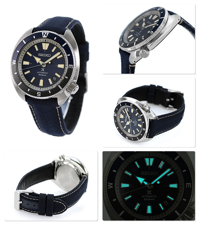 Seiko 精工 Prospex SBDY101 /  SRPG15K1  藍面藍圈 自動機械款 200米防水 尼龍面皮帶皮底錶帶