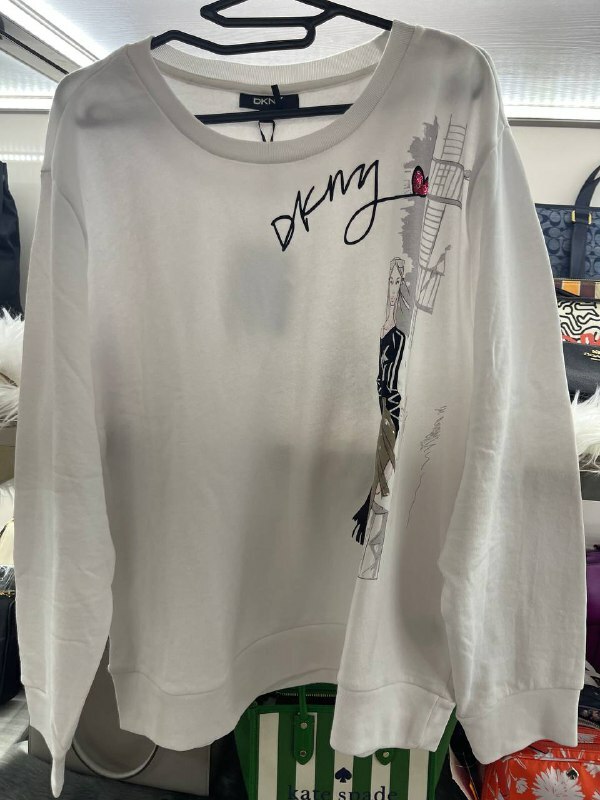 [S] DKNY PULLOVER,WHITE, P1MQIB2R-WHITE (SD207)