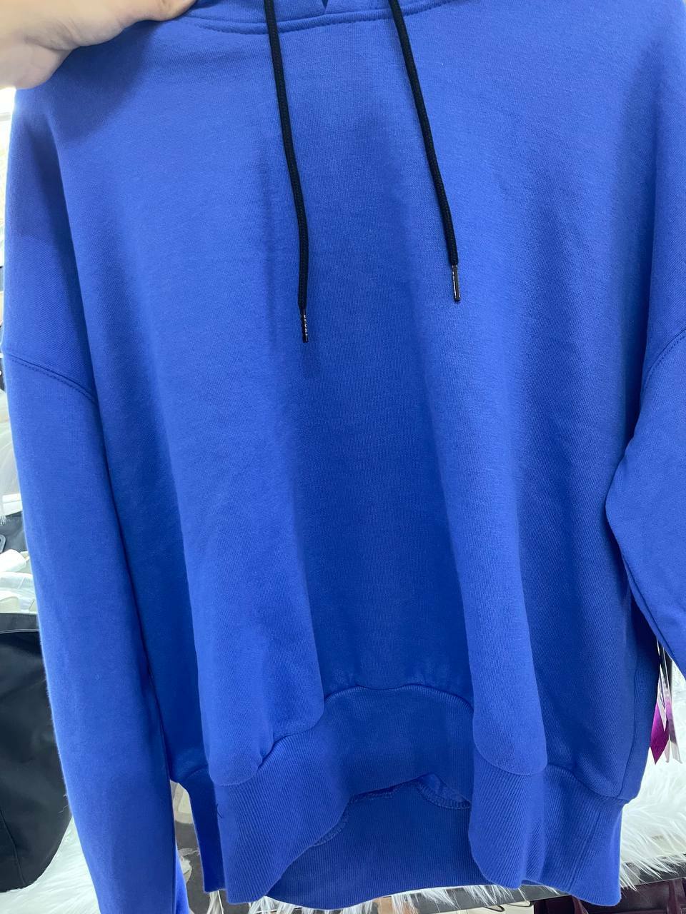 [S] DKNY CROPPED PLAIN HOODIE,BLUE, DP1T8245-AUL (SD208)