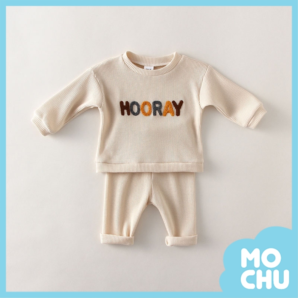 HAPPY華夫格長袖套裝(兩色)