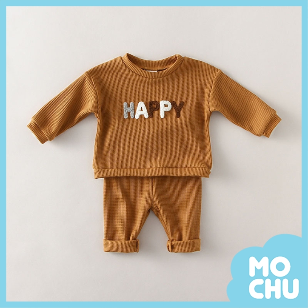 HAPPY華夫格長袖套裝(兩色)