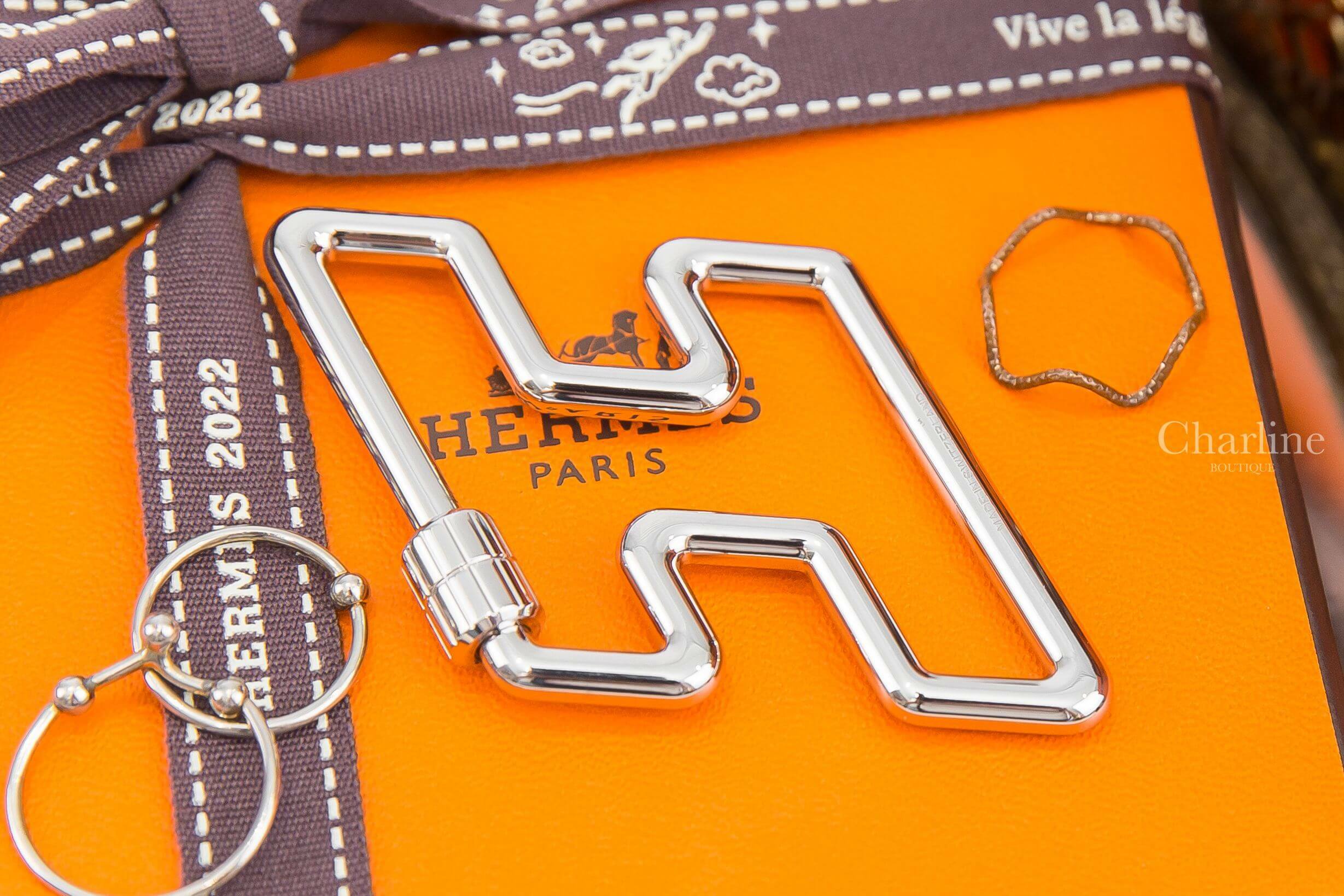 Hermès H Too Speed Key Ring 銀色簍空H不銹鋼鑰匙圈