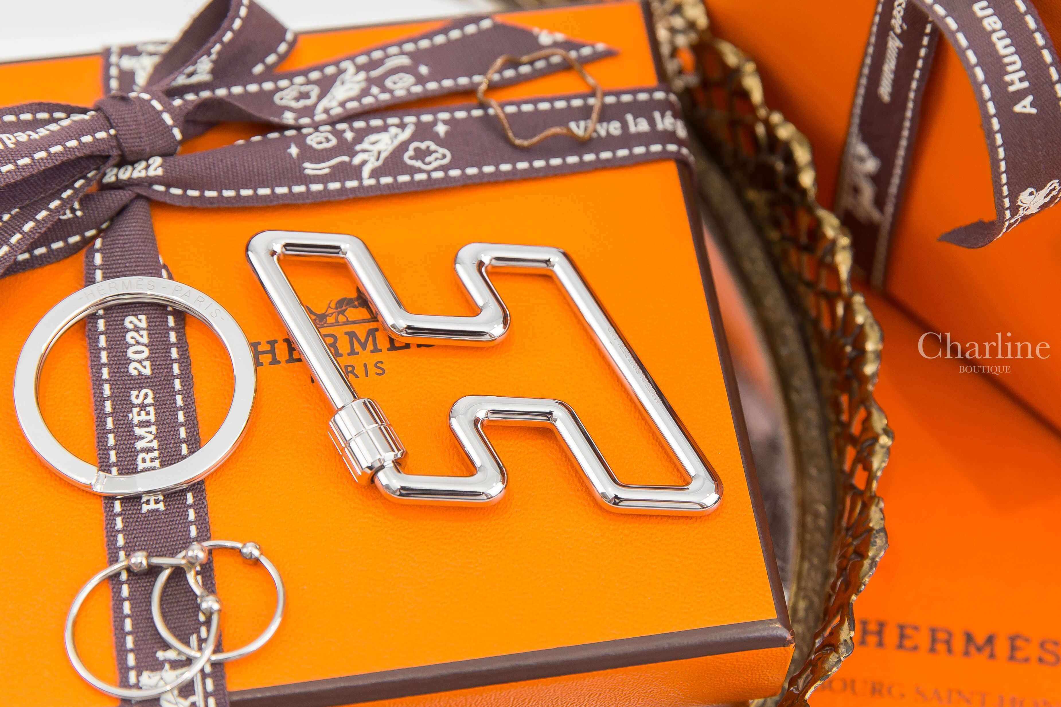 Hermès H Too Speed Key Ring 銀色簍空H不銹鋼鑰匙圈