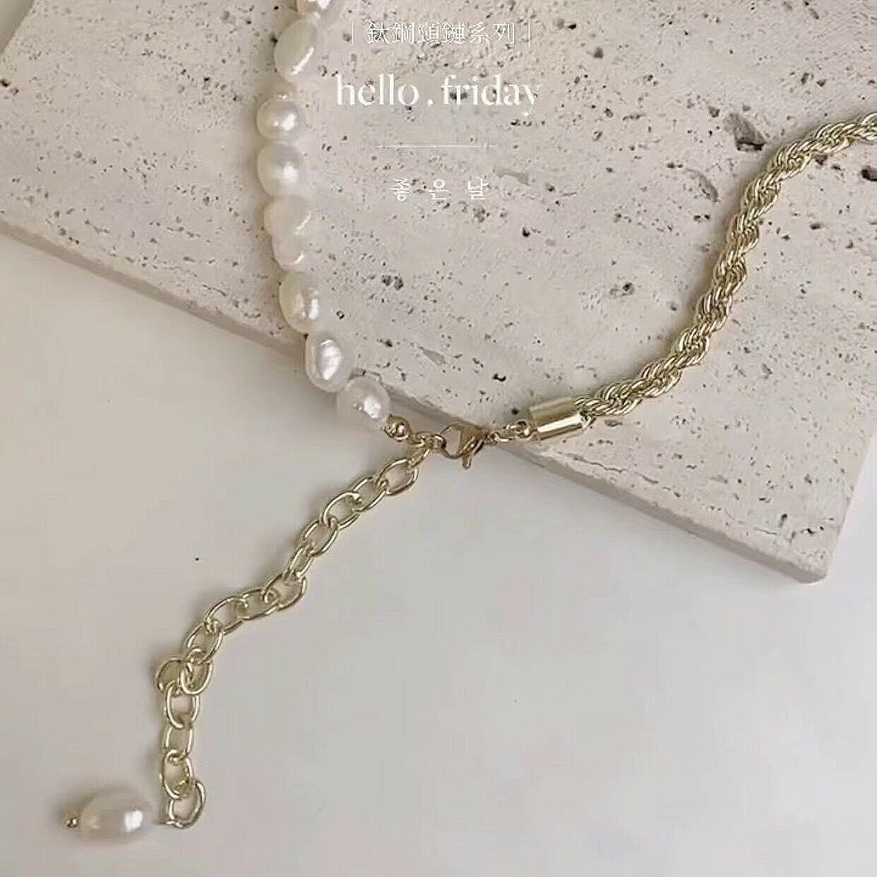 【鈦鋼】時光．珍珠頸鏈