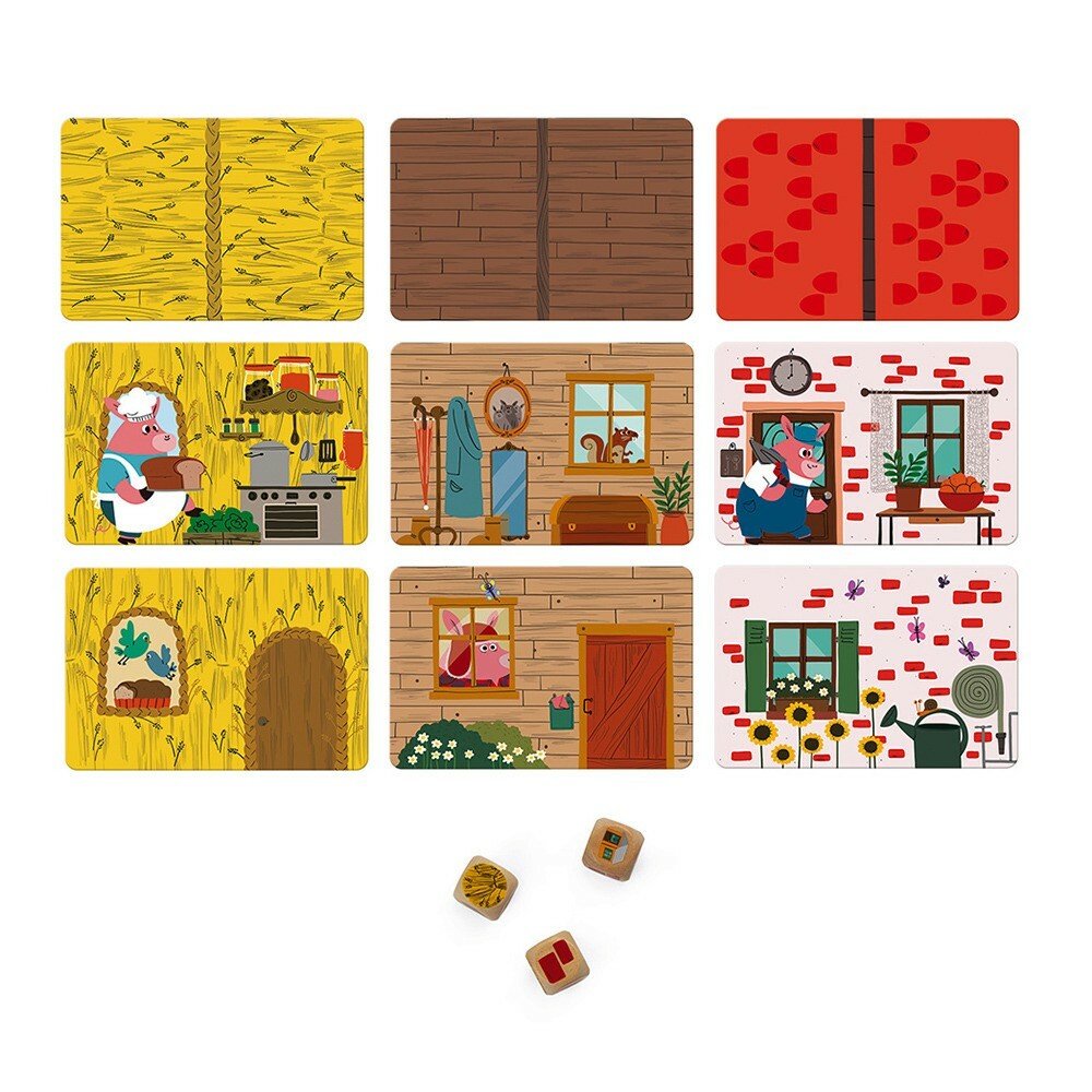 【樂森藥局】法國Janod 三隻小豬桌遊 策略能力 溝通能力 應對能力 益智 開發大腦 合家歡