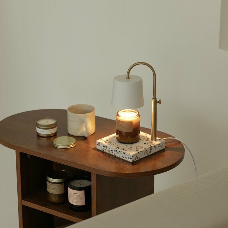 【暢銷推薦】HOOOME 可調升降水磨石款 融蠟燈 香氛蠟燭暖燈（3色/定時開關）