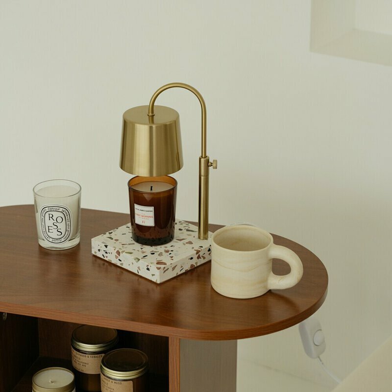 【熱銷推薦】HOOOME 可調升降水磨石款 融蠟燈 香氛蠟燭暖燈 ( 3色 / 定時開關 )