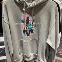 [S] ADLV ADLV X LISA A LOGO EMBLEM FLOWER ESSENTIAL HOODIE,MELANGE GREY, ADLV22SS-HDAEFE-MLG (SAV98)