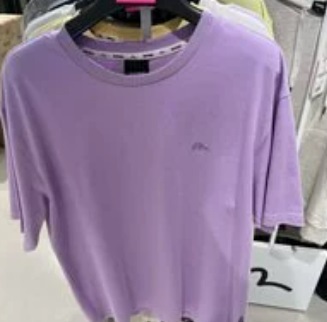 [S] EVISU CHAIN EMBROIDERY HILLS LOOSE FIT SHORT SLEEVE T-SHIRT, LAVENDER, EU5UTS925-LAVENDER (SEV79)
