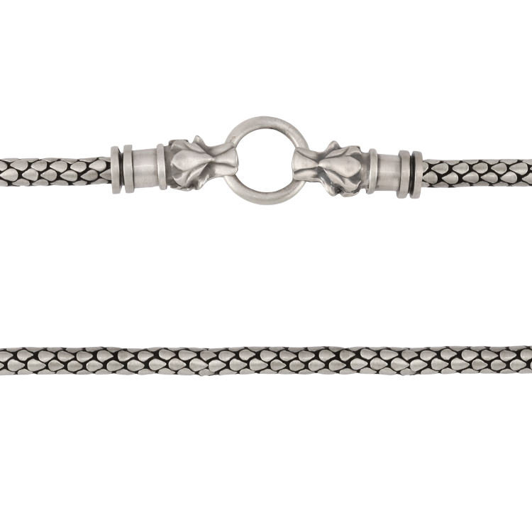 Bico鍊子，男士鍊子 5mm獸頭扣設計鱗片紋理；塑造氣勢加乘的效果（2843）