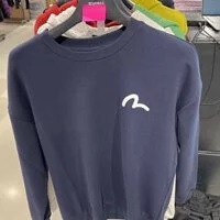 [S] EVISU LOGO PRINT CREW NECK SWEATSHIRT,NAVY, EU5UTS942-NAVY (SEV81)