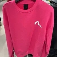 [S] EVISU LOGO PRINT CREW NECK SWEATSHIRT,PINK, EU5UTS942-PINK [FINAL SALE] (SEV82)