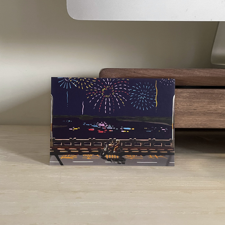 Hoi ホーイ｜絕版｜明信片｜騎在安平的郊區 夜