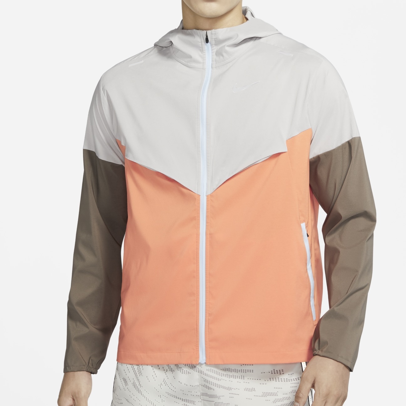 Nike Windrunner Running Jacket Men Orange Grey