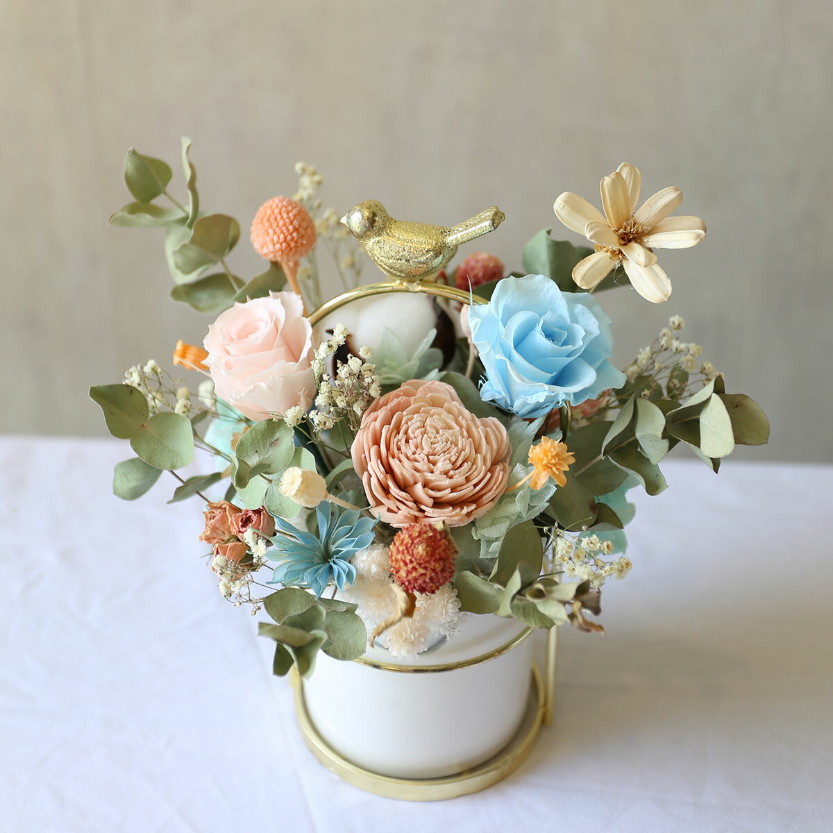 T82｜鳥語花香桌花