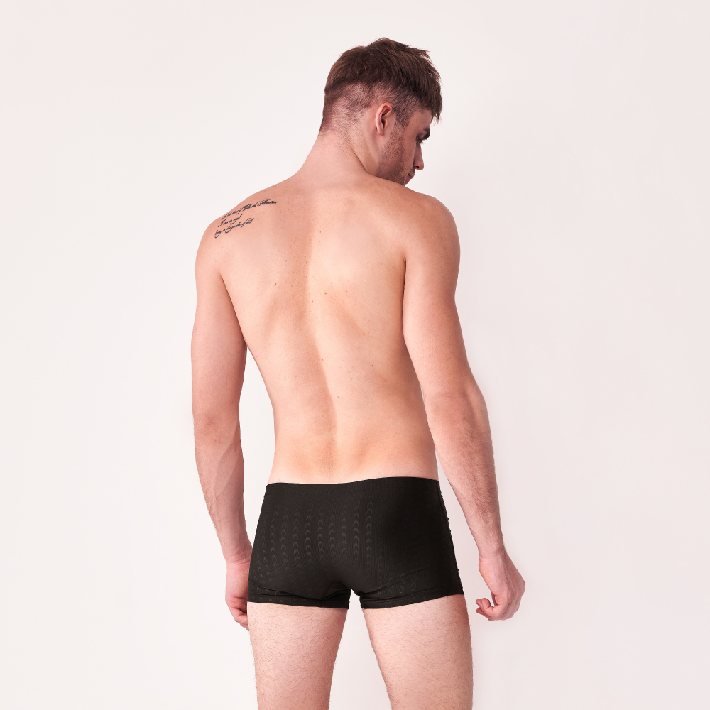 MAR-2140710 大男競賽平口褲 - 魚鱗(黑)