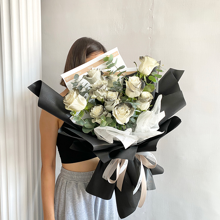 Tinted Black Rose Bouquet
