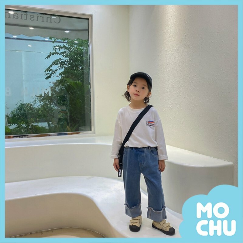 卷褲腳牛仔長褲