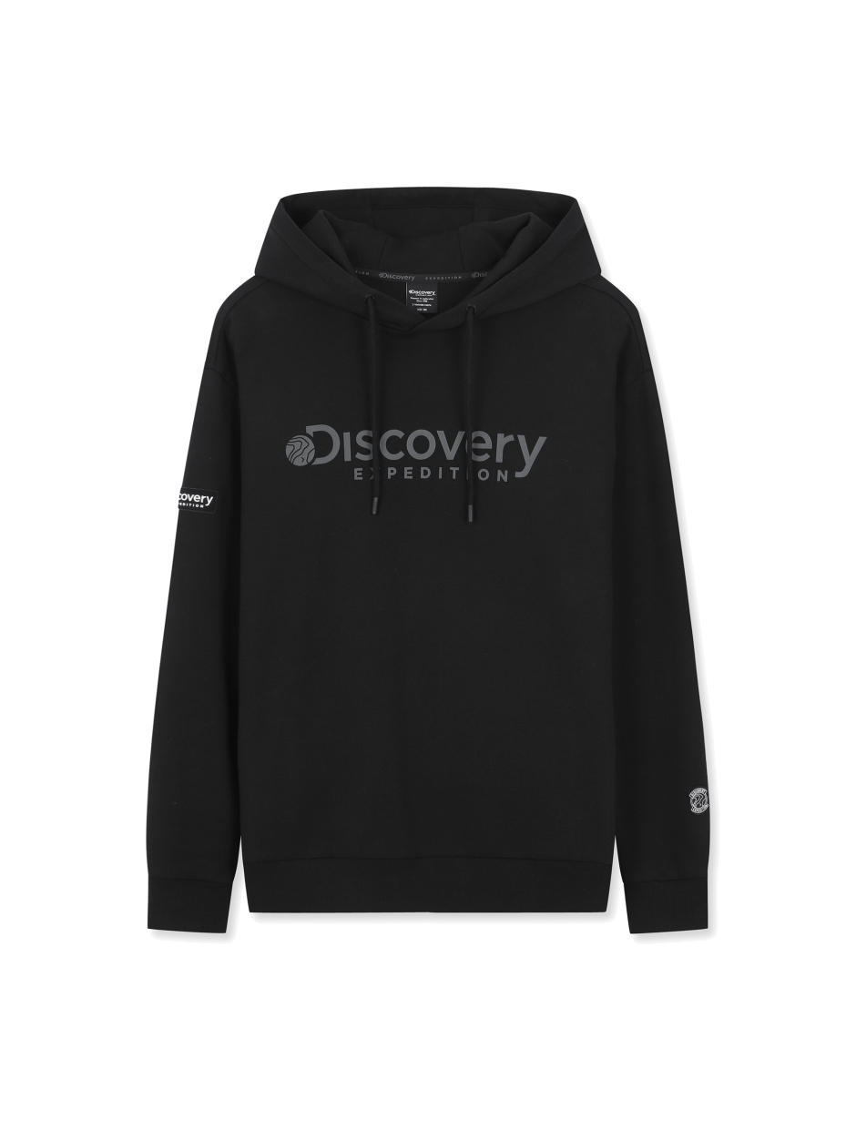 Discovery 大LOGO 塗鴉 長袖 帽T 黑色 男