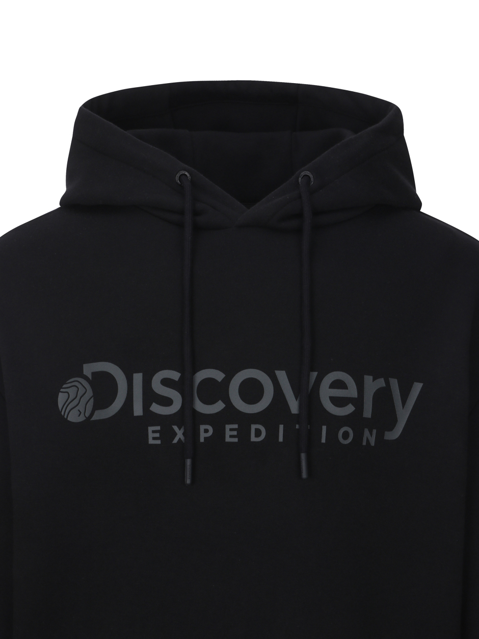 Discovery 大LOGO 塗鴉 長袖 帽T 黑色 男