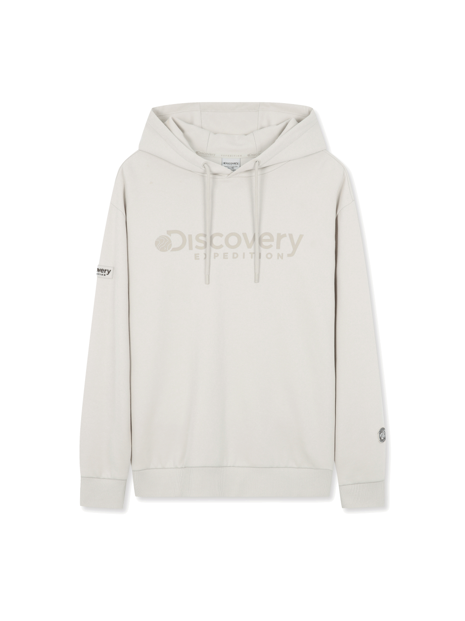 Discovery 大LOGO 塗鴉 長袖 帽T 象牙白 男
