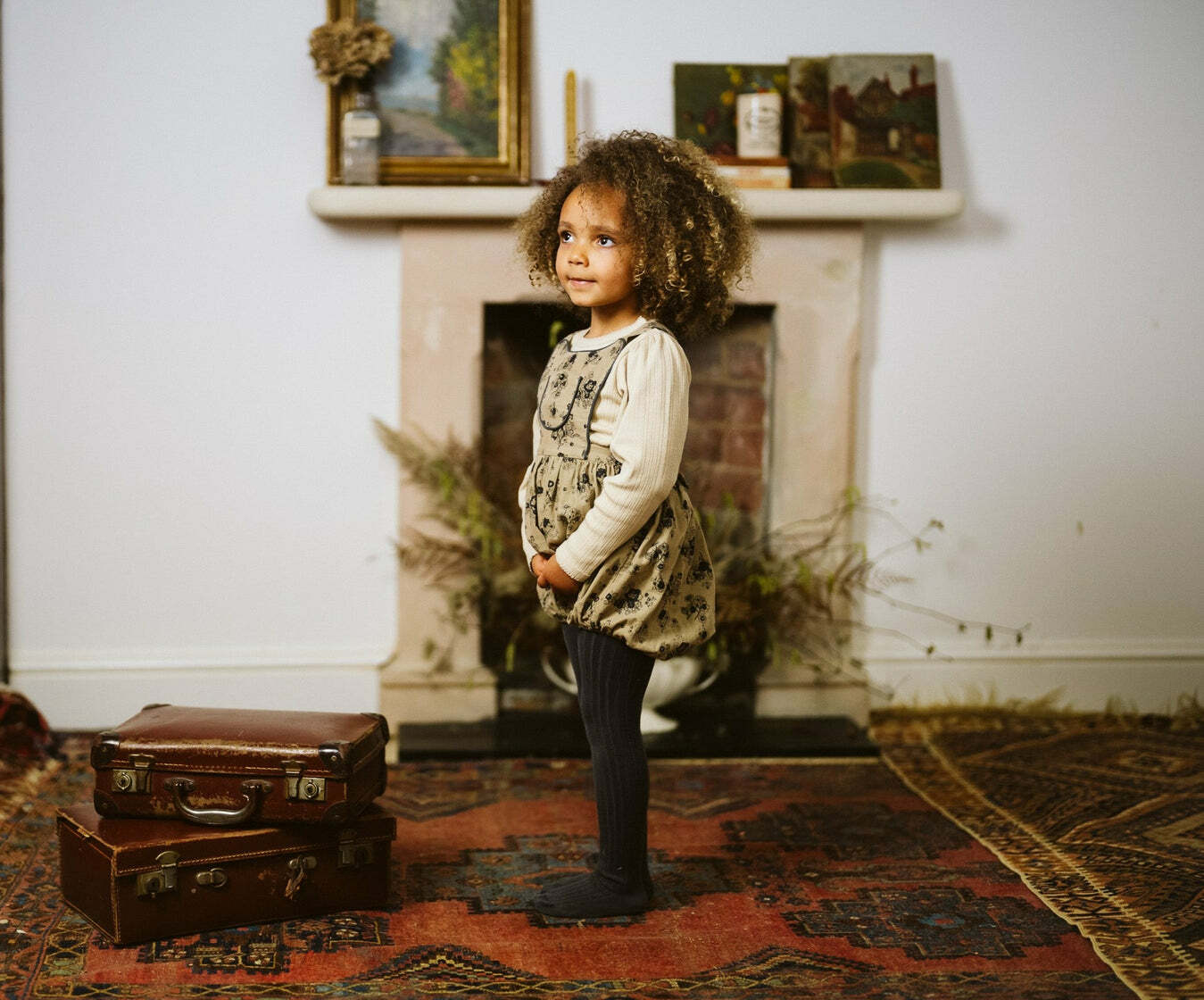 LITTLE COTTON CLOTHES - Dalia Romper（Rose Cord Floral）