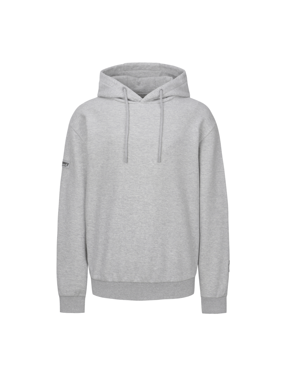 Discovery 素色 舒適 長袖 帽T 灰色 男