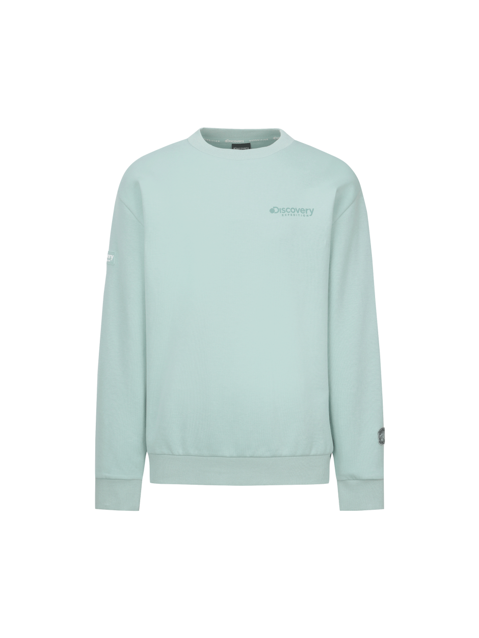 Discovery 簡約小LOGO 長袖 大學T 薄荷綠 男