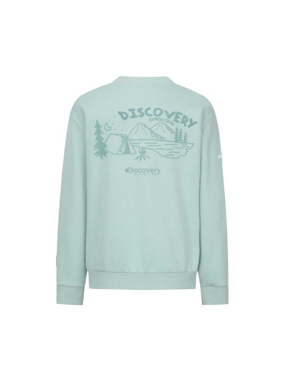 Discovery 簡約小LOGO 長袖 大學T 薄荷綠 男