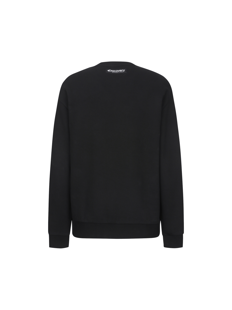 Discovery 簡約大LOGO 長袖 大學T 黑色 男