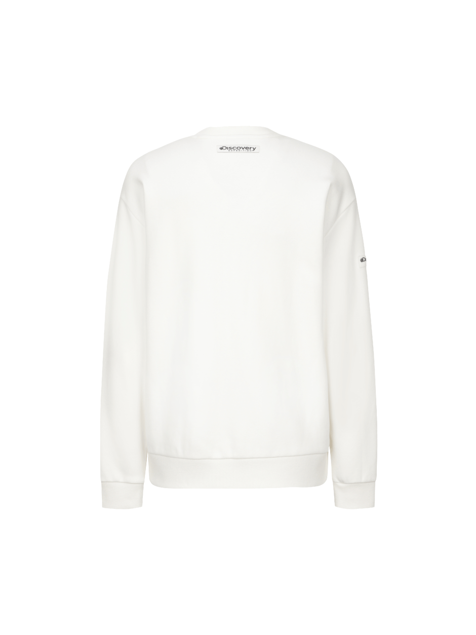 Discovery 簡約大LOGO 長袖 大學T 象牙白 男